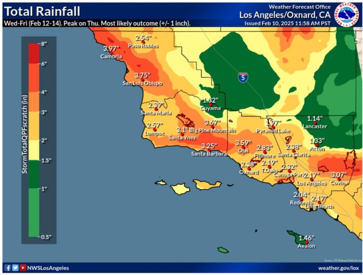 Rain Map California Cities Hit Hardest