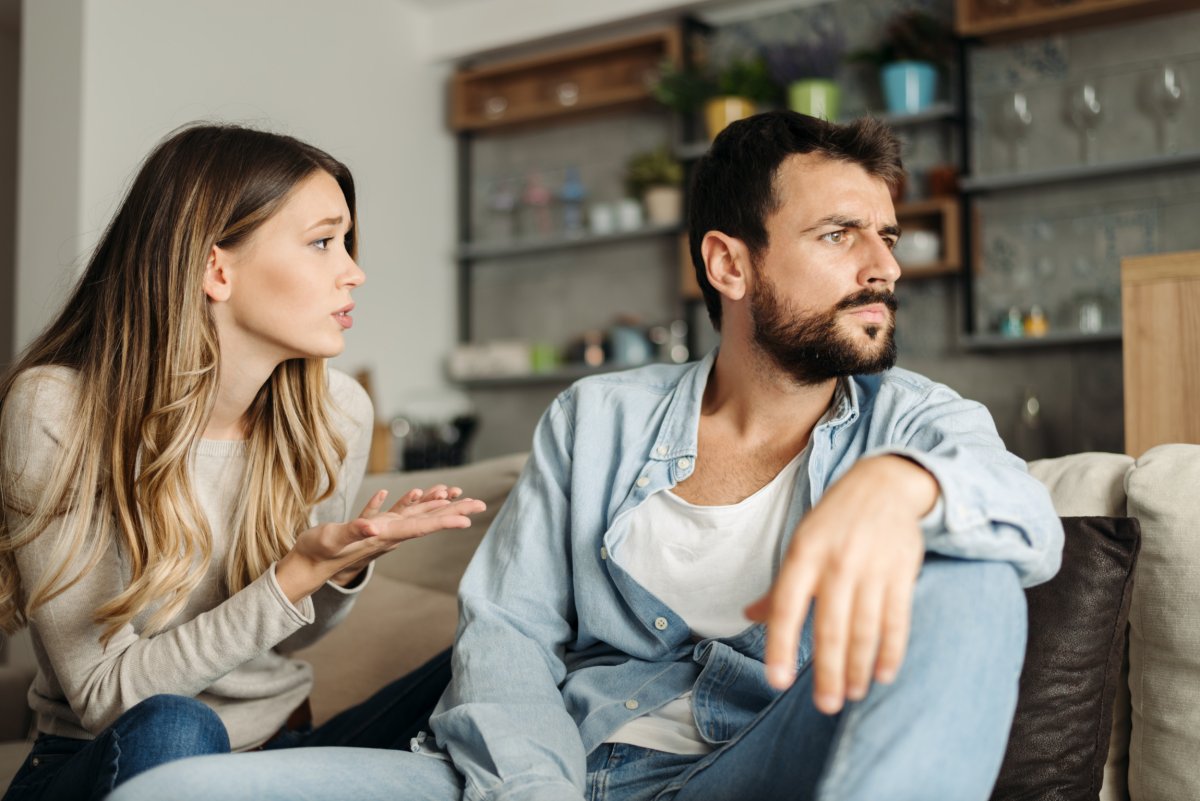 Woman asking man