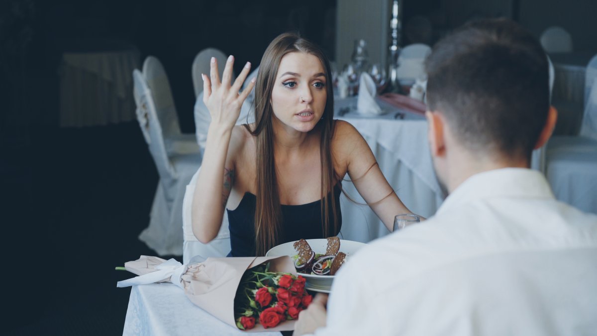 A woman argues with her partner