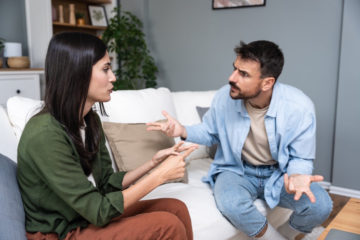 Couple arguing stock image