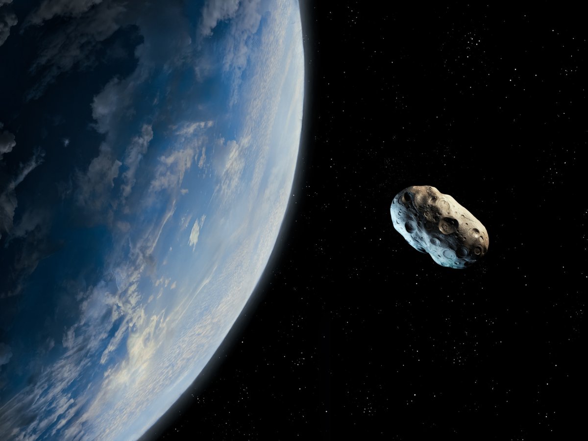 Artist's impression of an asteroid approaching Earth