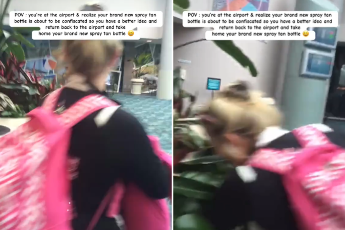 Woman hides bottle in airport