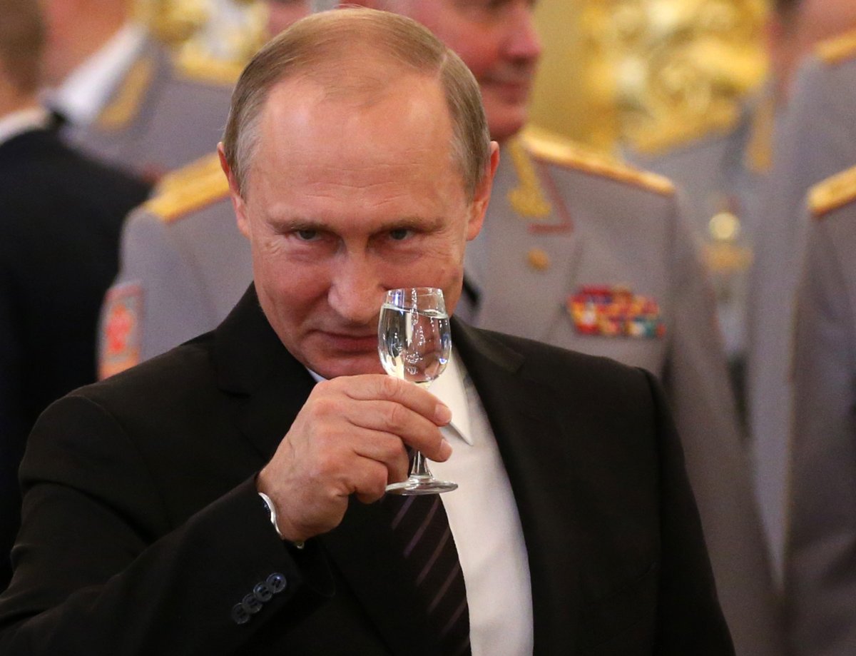 Putin raises a toast in Russia