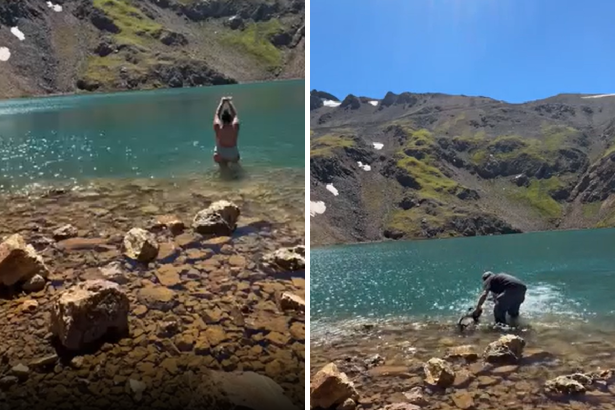 Woman gets cold water shock