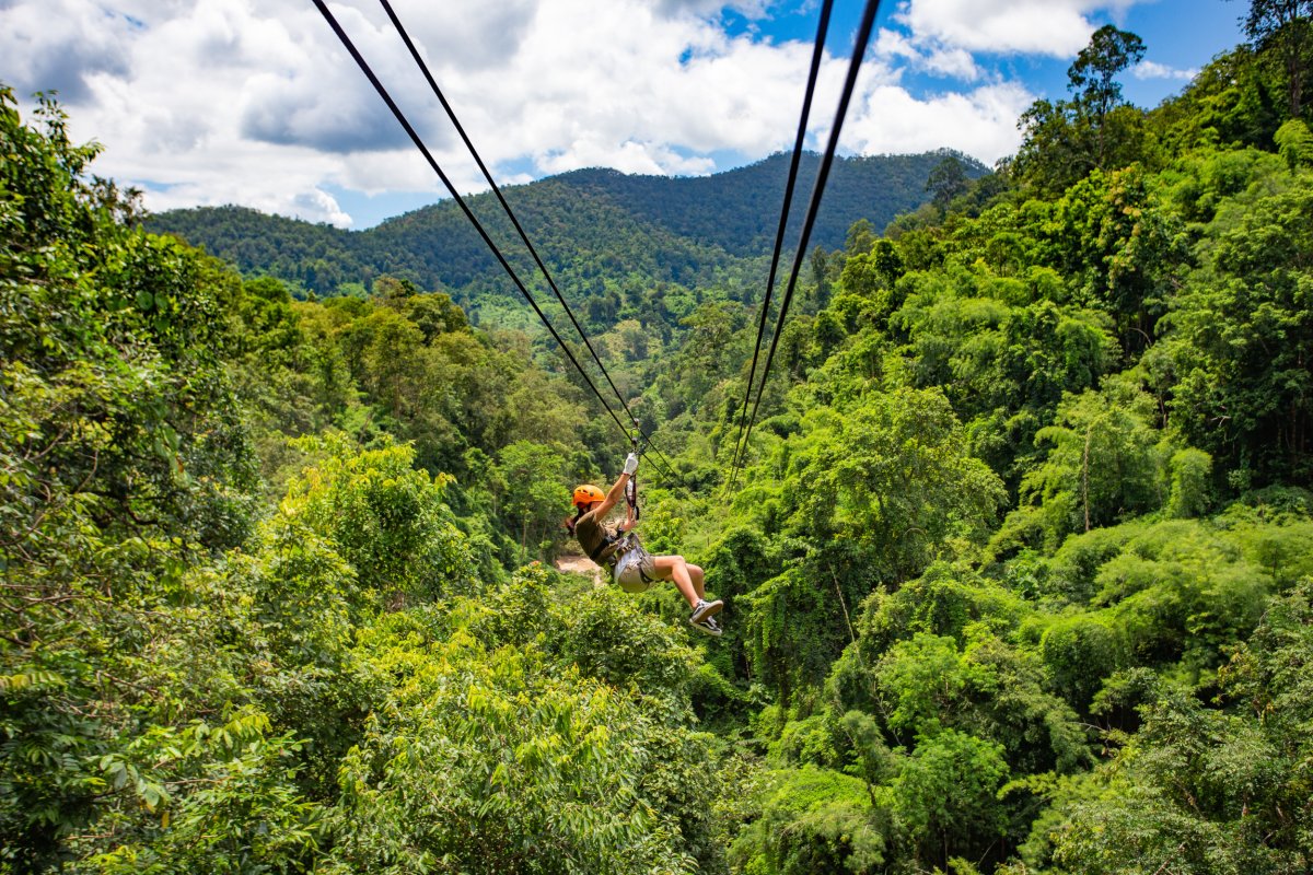 A zipline ride in Chiang Mai, Thailand