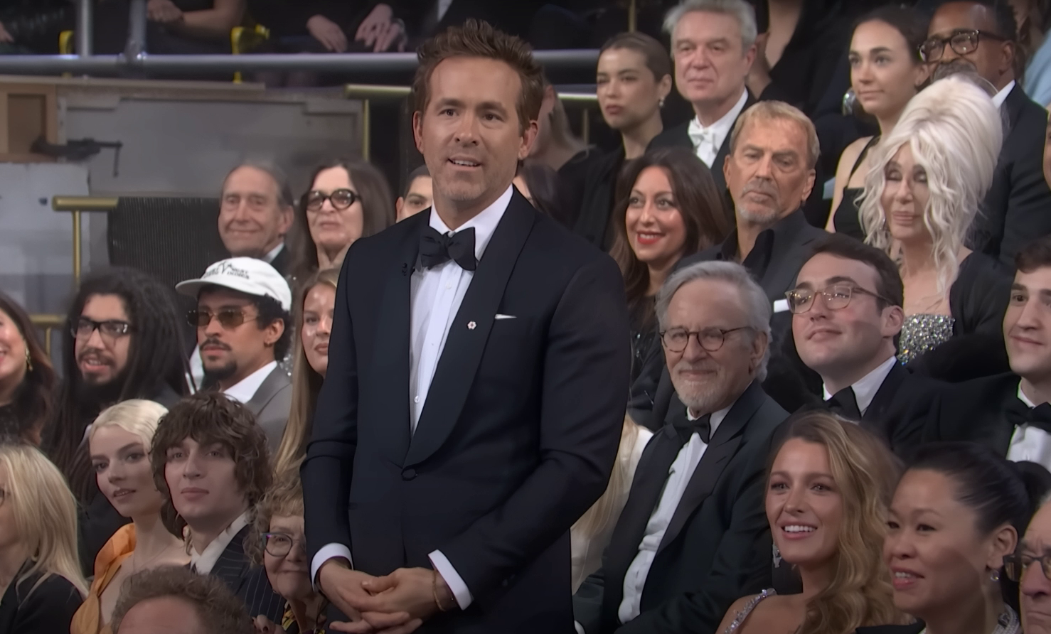 Everyone Missed Kevin Costners Reaction to Ryan Reynolds Joke at SNL 50