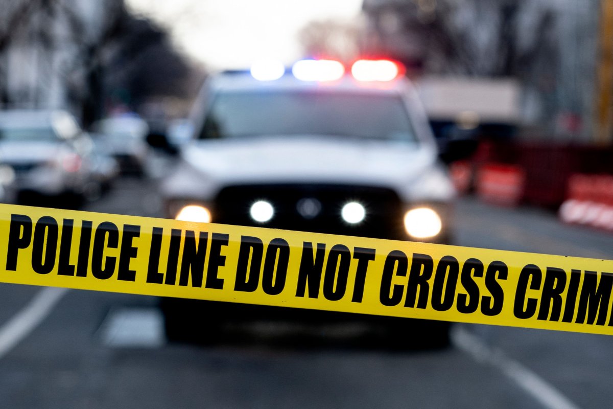 Police tape is seen