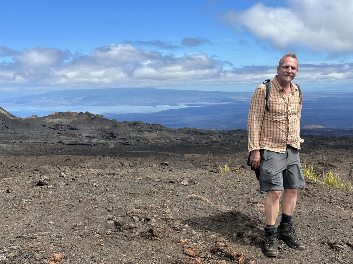 James Ian in the Galápagos Islands.