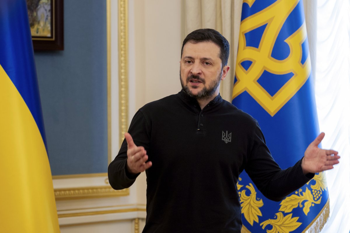 Ukrainian President Volodymyr Zelensky Giving Press Conference