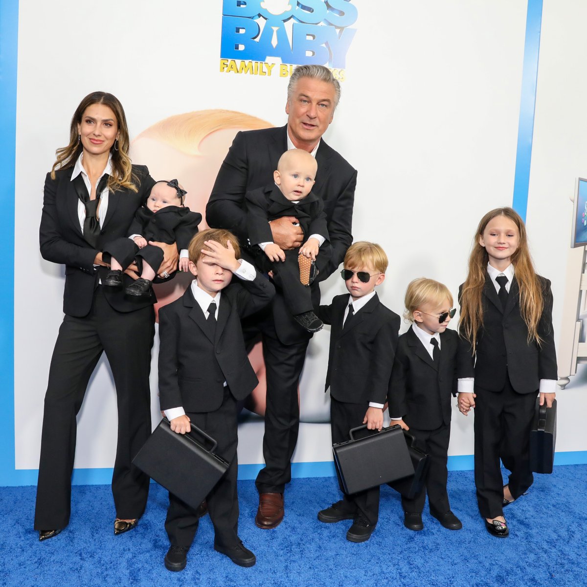 Alec Baldwin with his wife and children