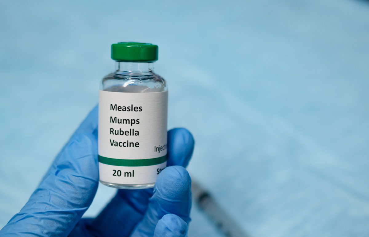 Measles vaccine stock image