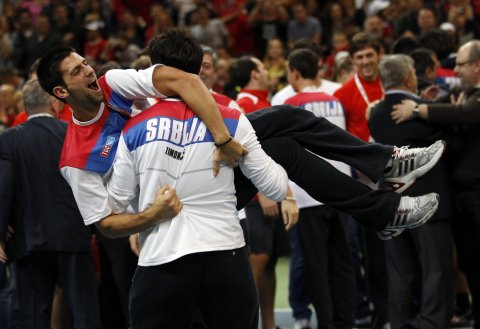 Djokovic with Zimonjic Djokovic with Zimonjic