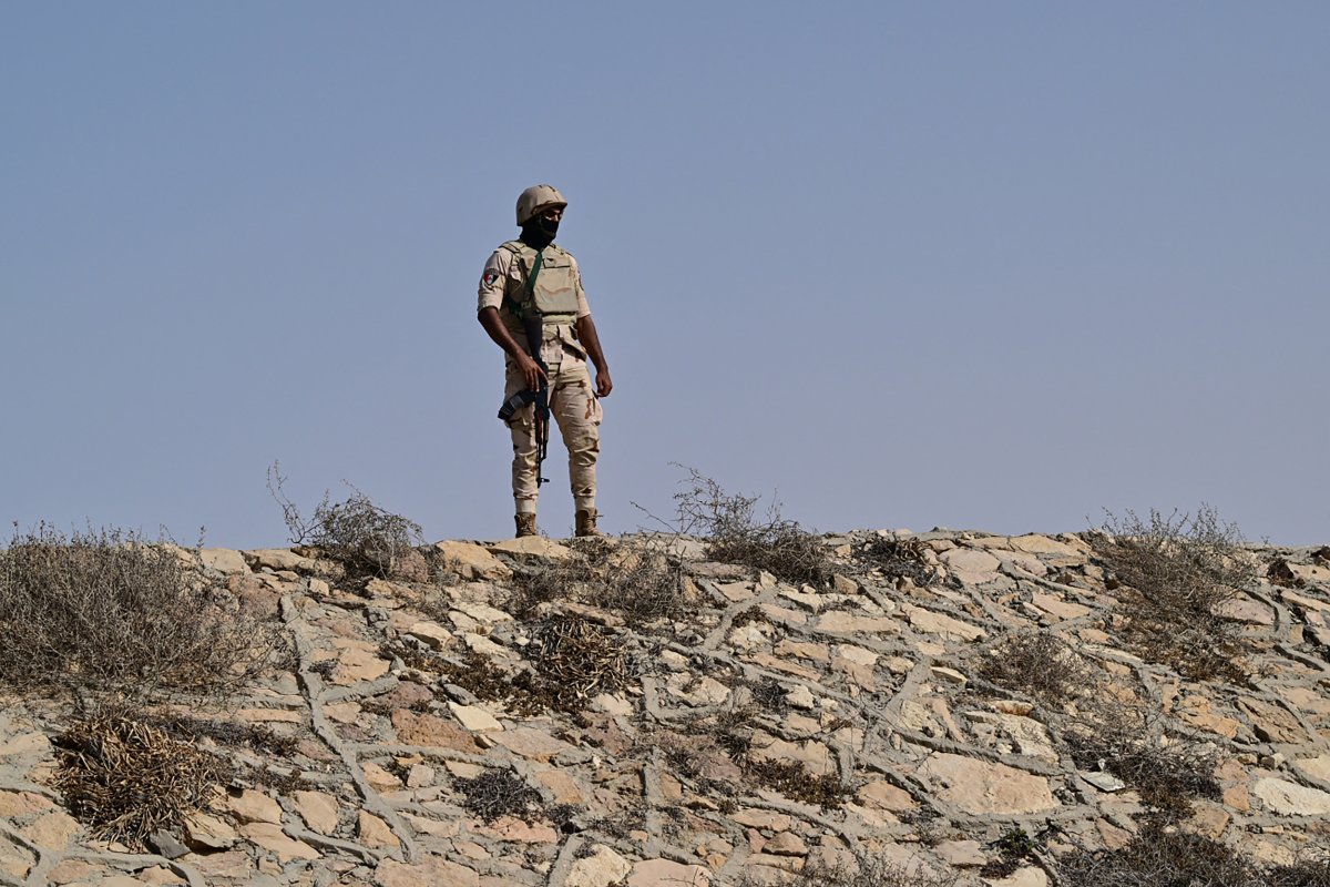 Egyptian soldier at Gaza border