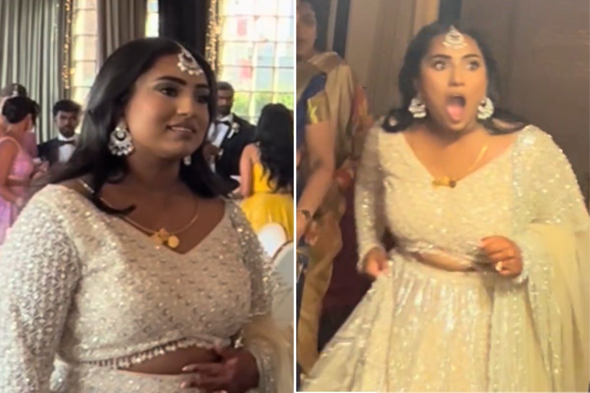 Bride sees wedding painting