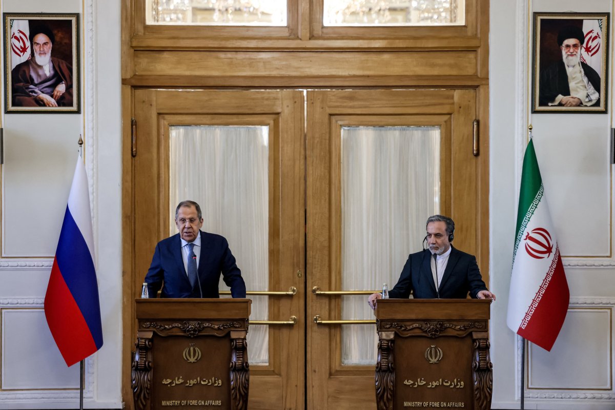 Russia, and, Iran, foreign, ministers, press, conference