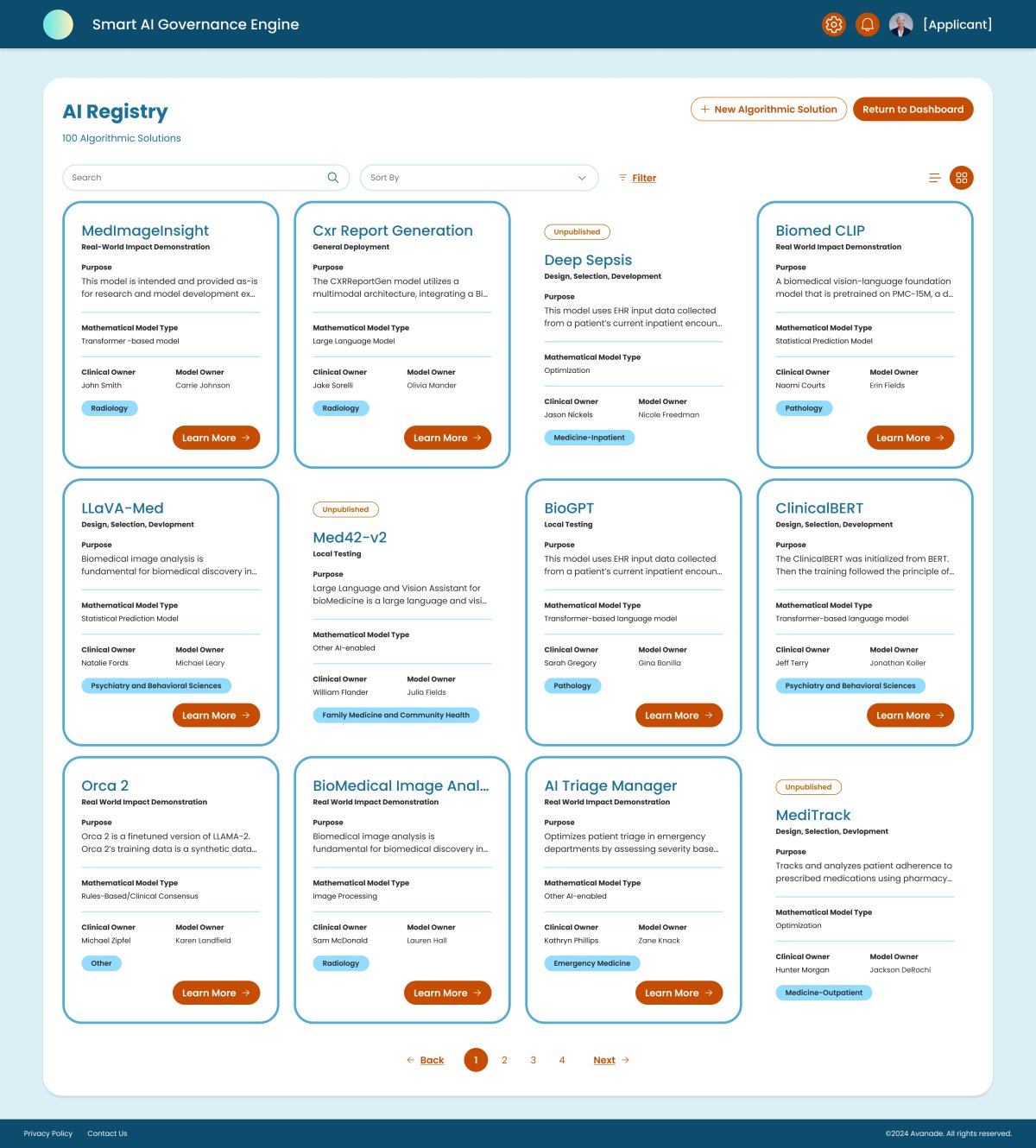 Avenade/CHAI Registry Mock-Ups