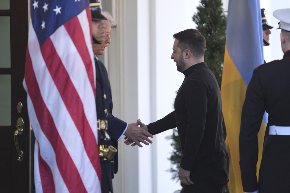 Trump greets Zelenskyy with a handshake