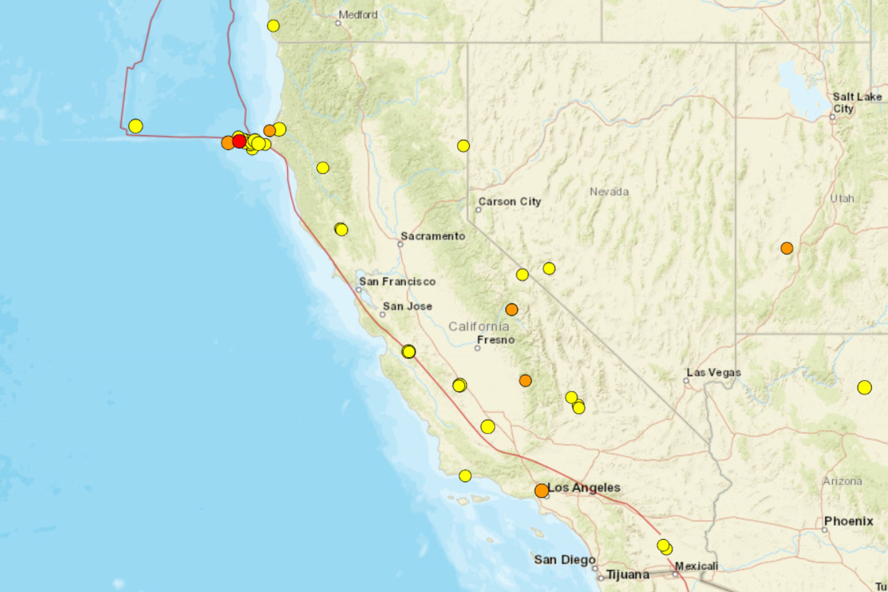 Dozens of Earthquakes Noted Around San Andreas in Past 7 Days