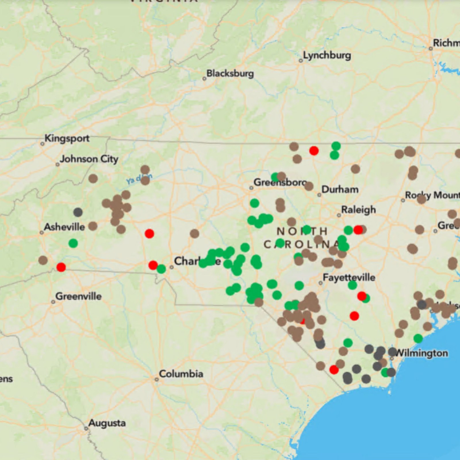 Map Of Nc Sc Map of nc sc