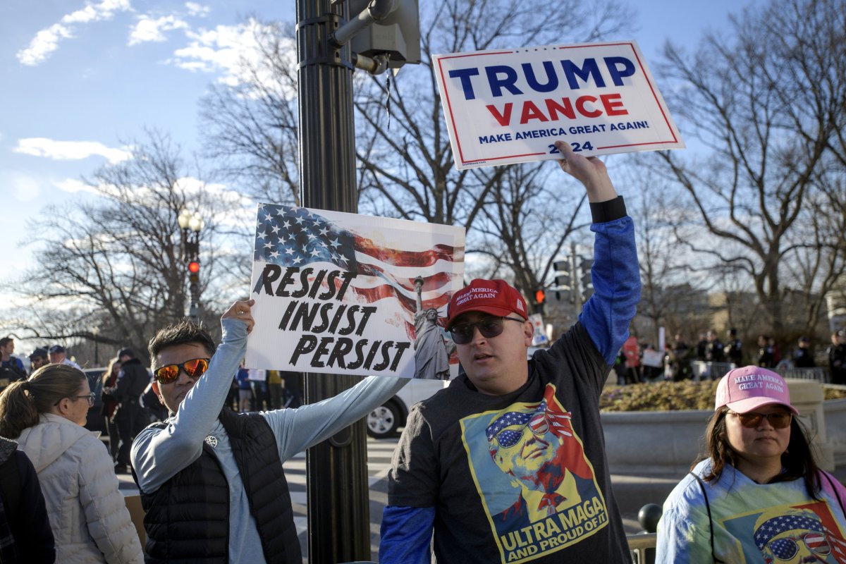 Trump supporter outside the Capitol Tuesday