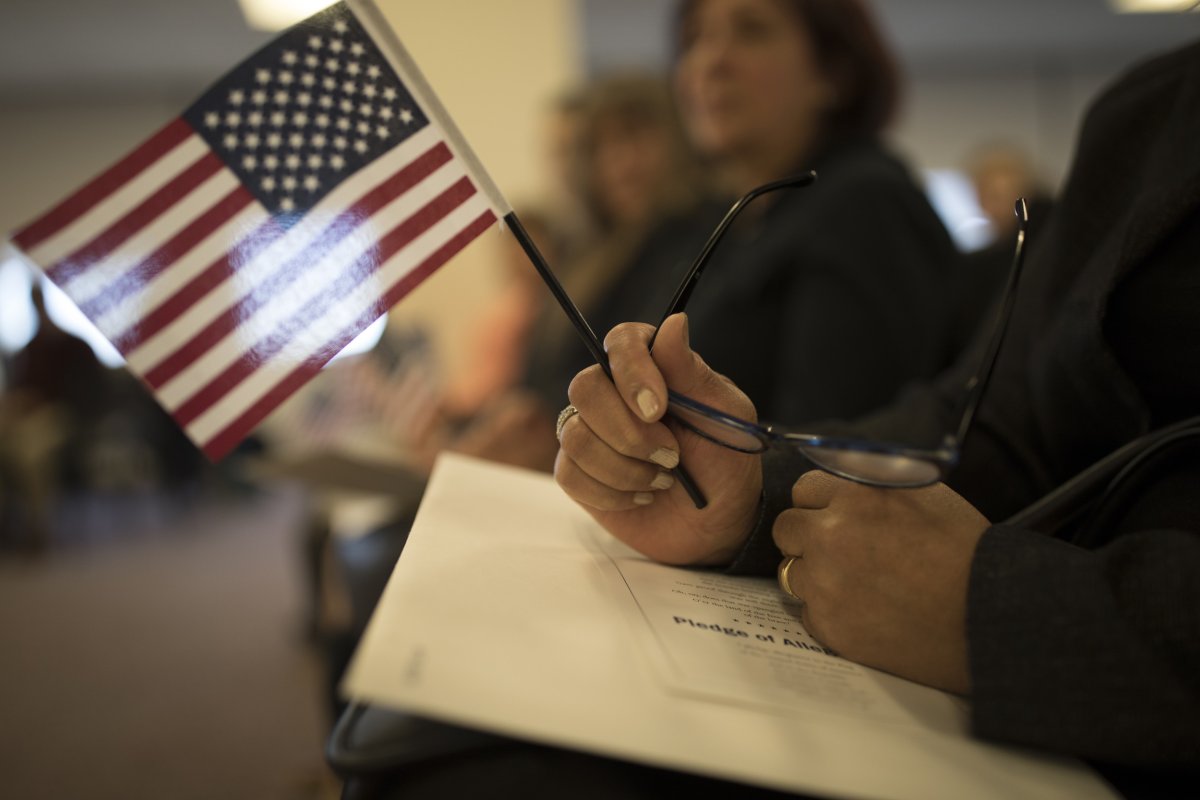 US naturalization ceremony