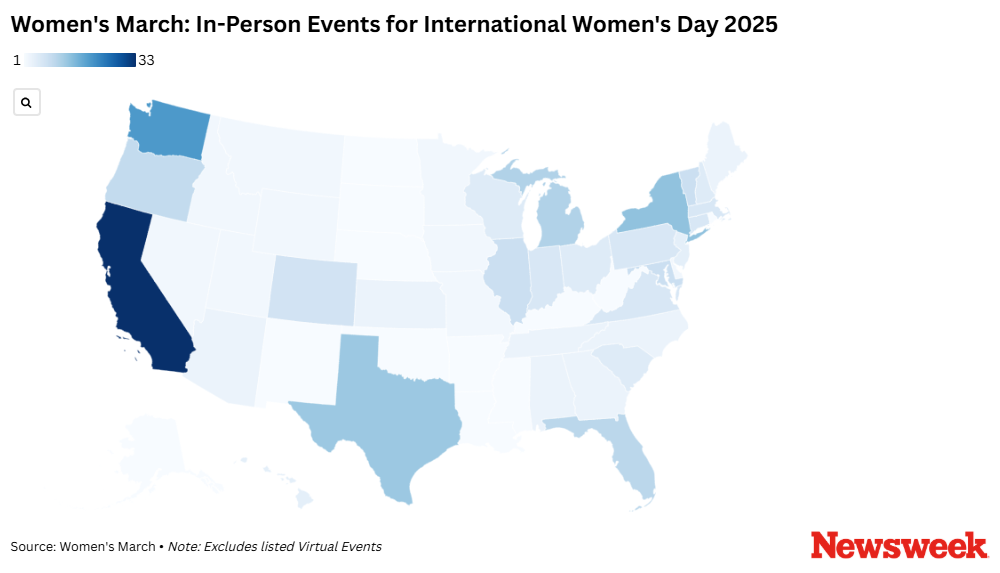 International Womens Day 2025: Map Shows Marches, Rallies Across the U.S.