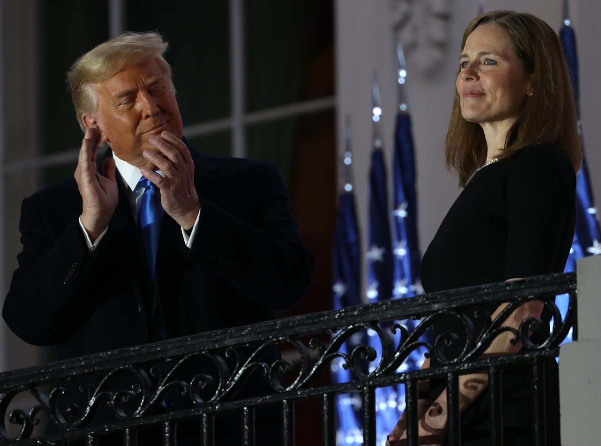 Donald Trump Defends Amy Coney Barrett After MAGA Attacks