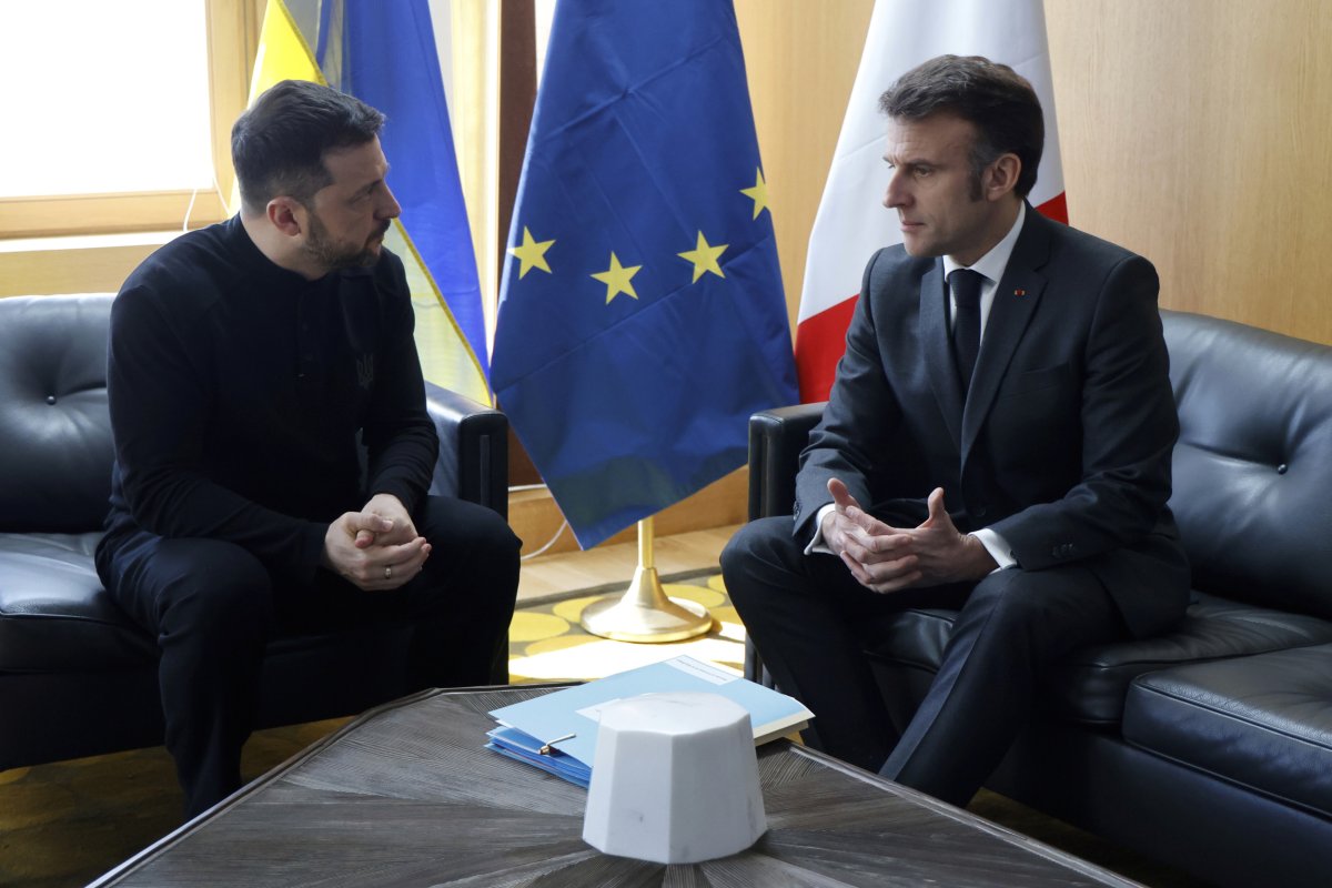 Volodymyr Zelensky and Emmanuel Macron Meeting 