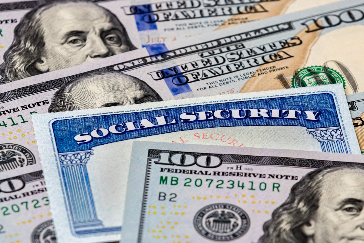 Social Security card with 100 dollar bills