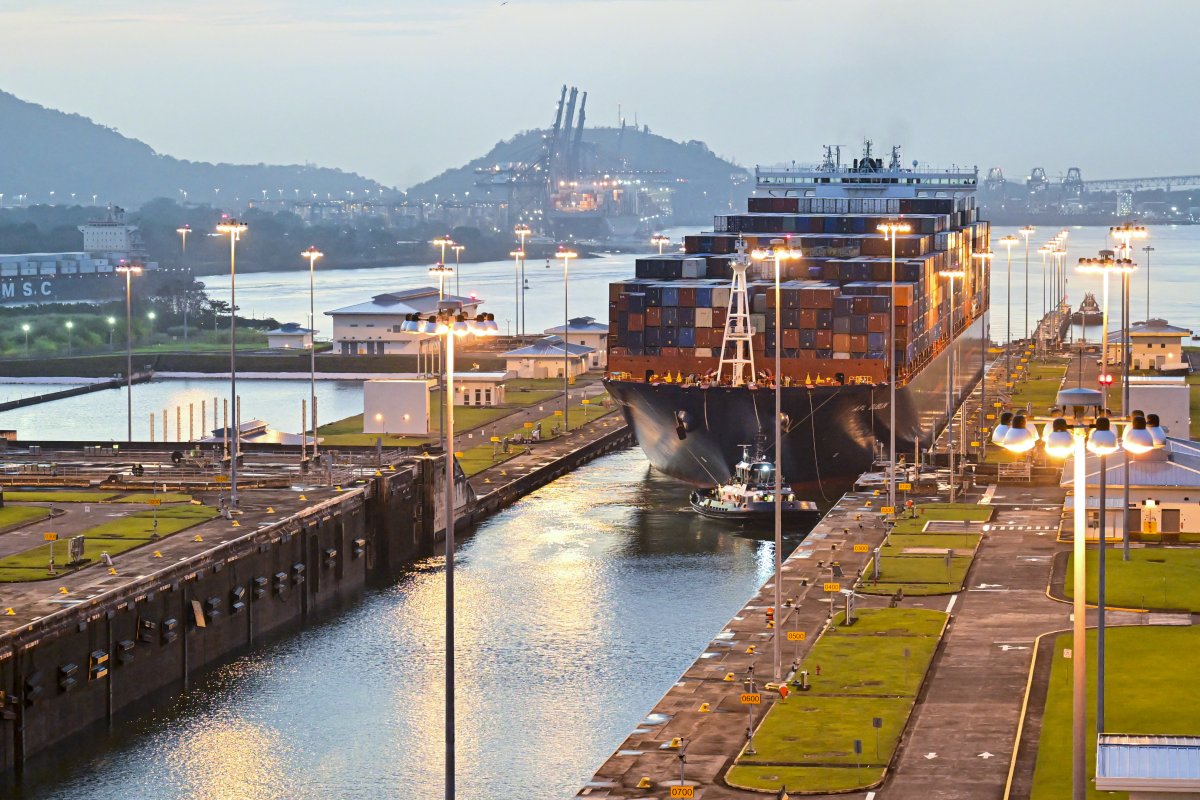 Panama Canal shipping container locks