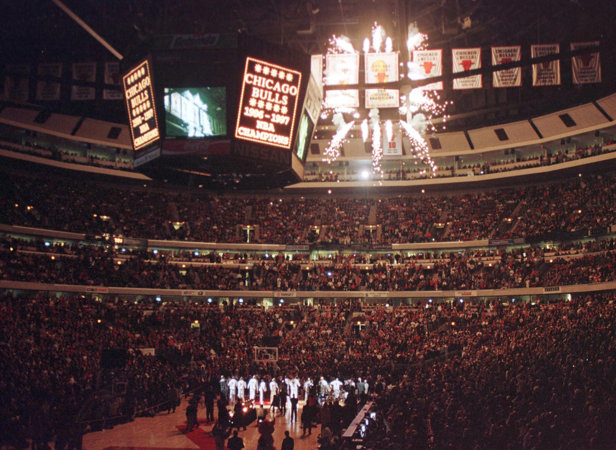 Bulls Championship Banners Damaged at Concert
