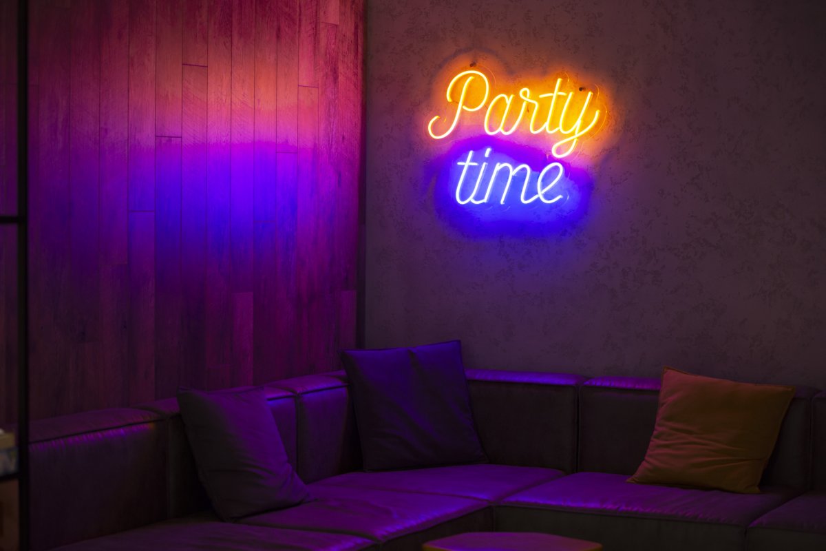 Neon lighting at home.