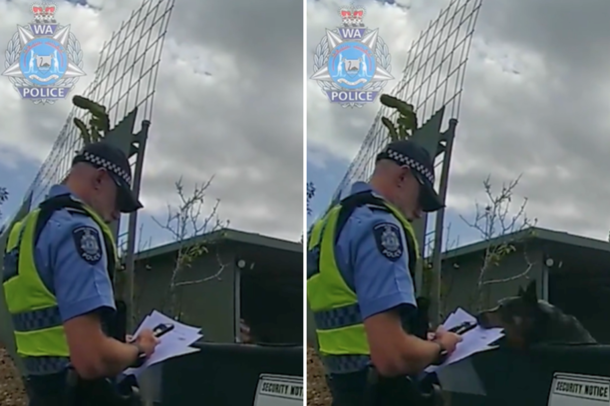 Officer serving papers