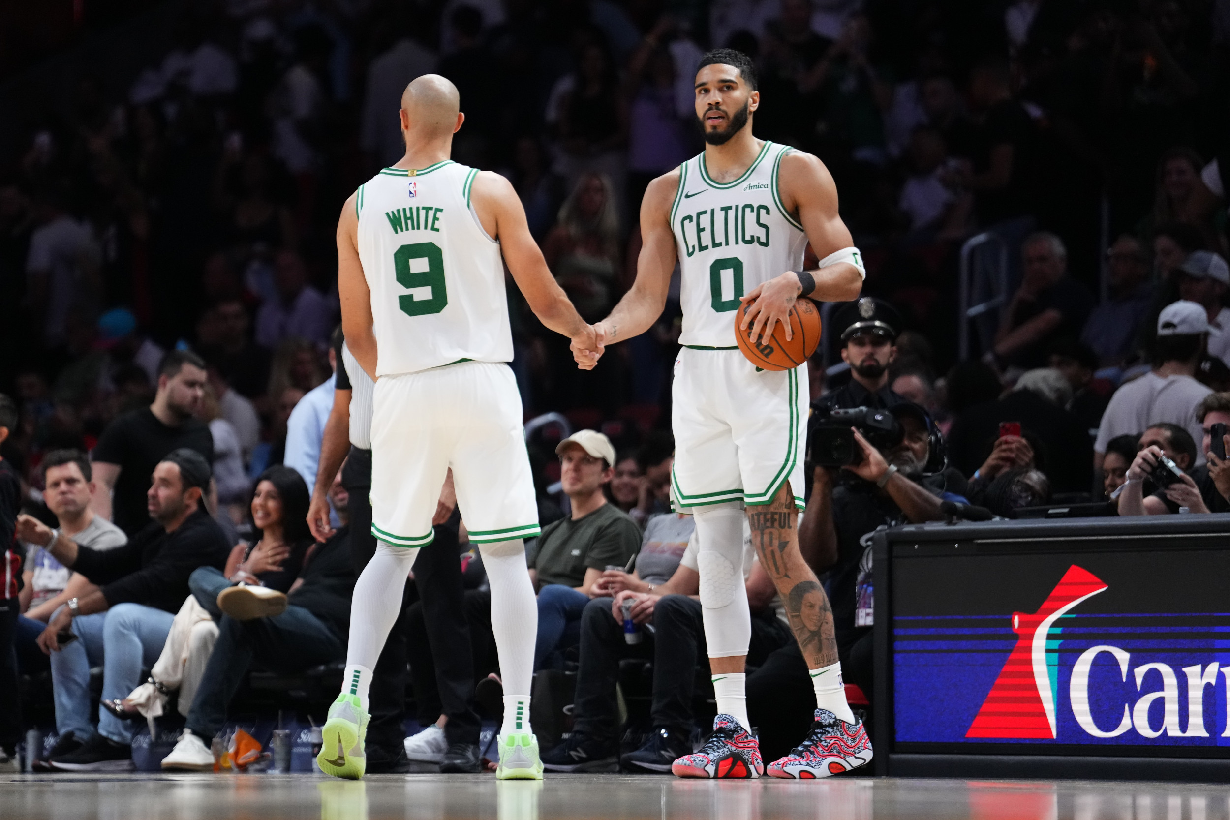 Celtics Stars Pranked Into Signing Jerseys From NCAA Rivals
