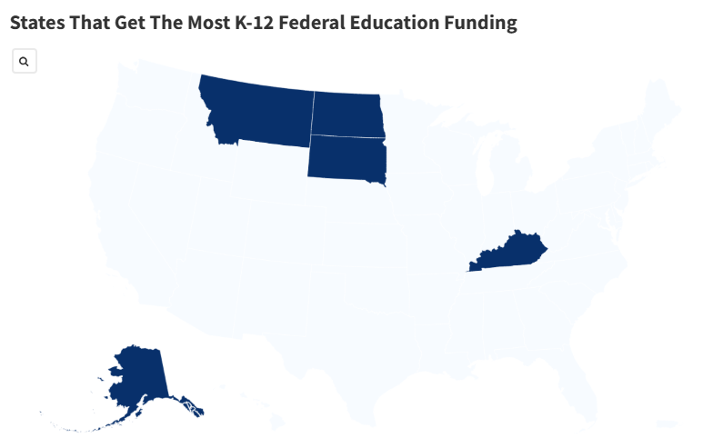 Map Shows States That Get Most Education Funding - Newsweek