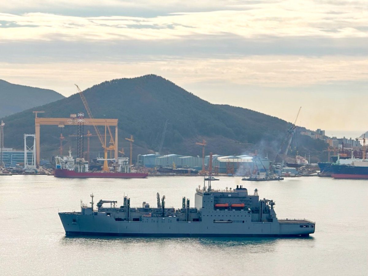 U.S. Naval Ship Departs South Korean Shipyard
