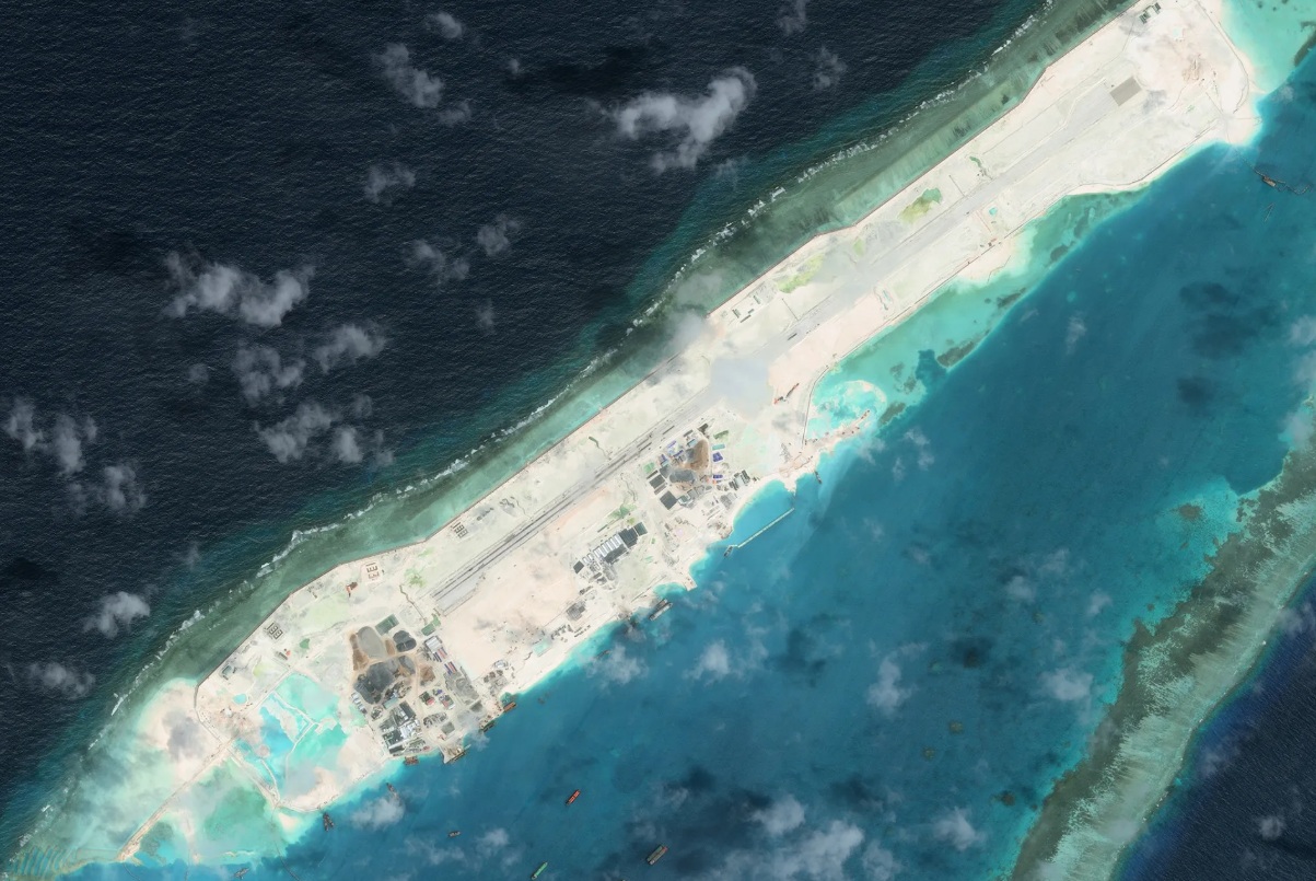 Satellite Photos Show Island Building in Contested South China Sea