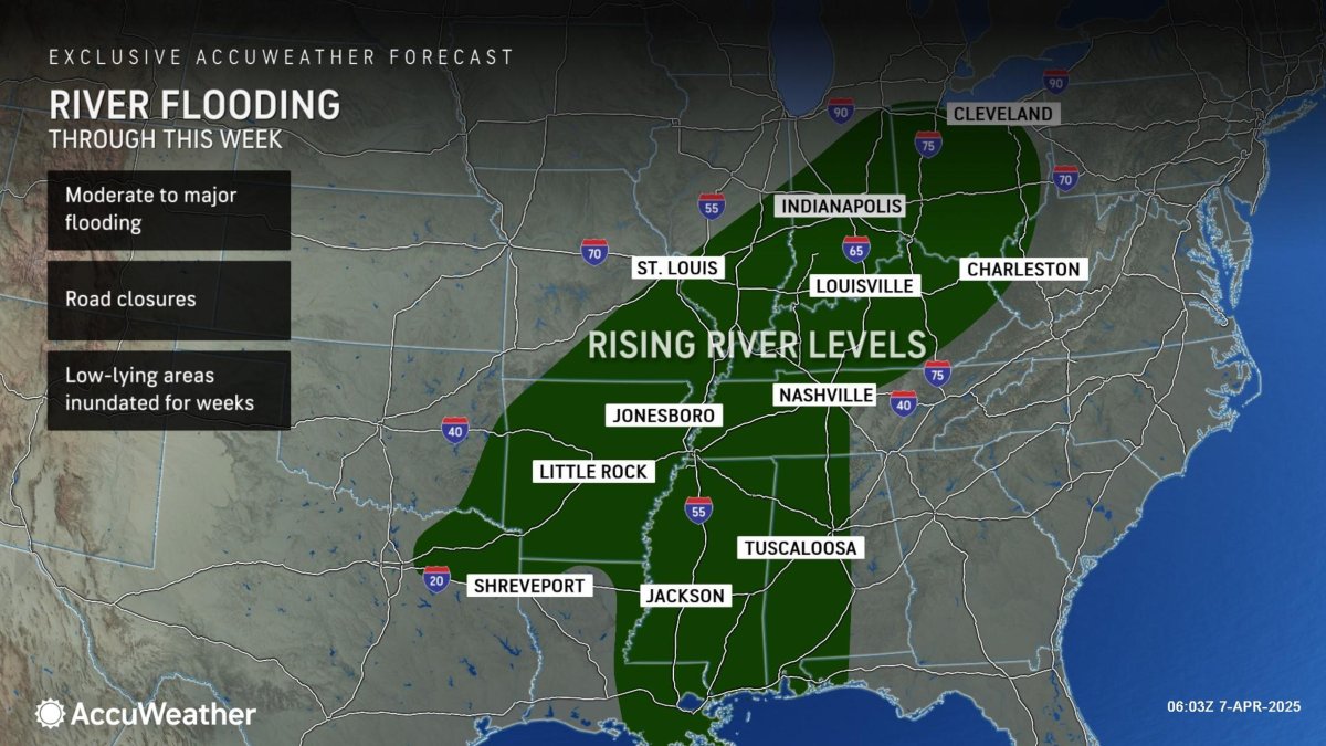 Major river flooding map