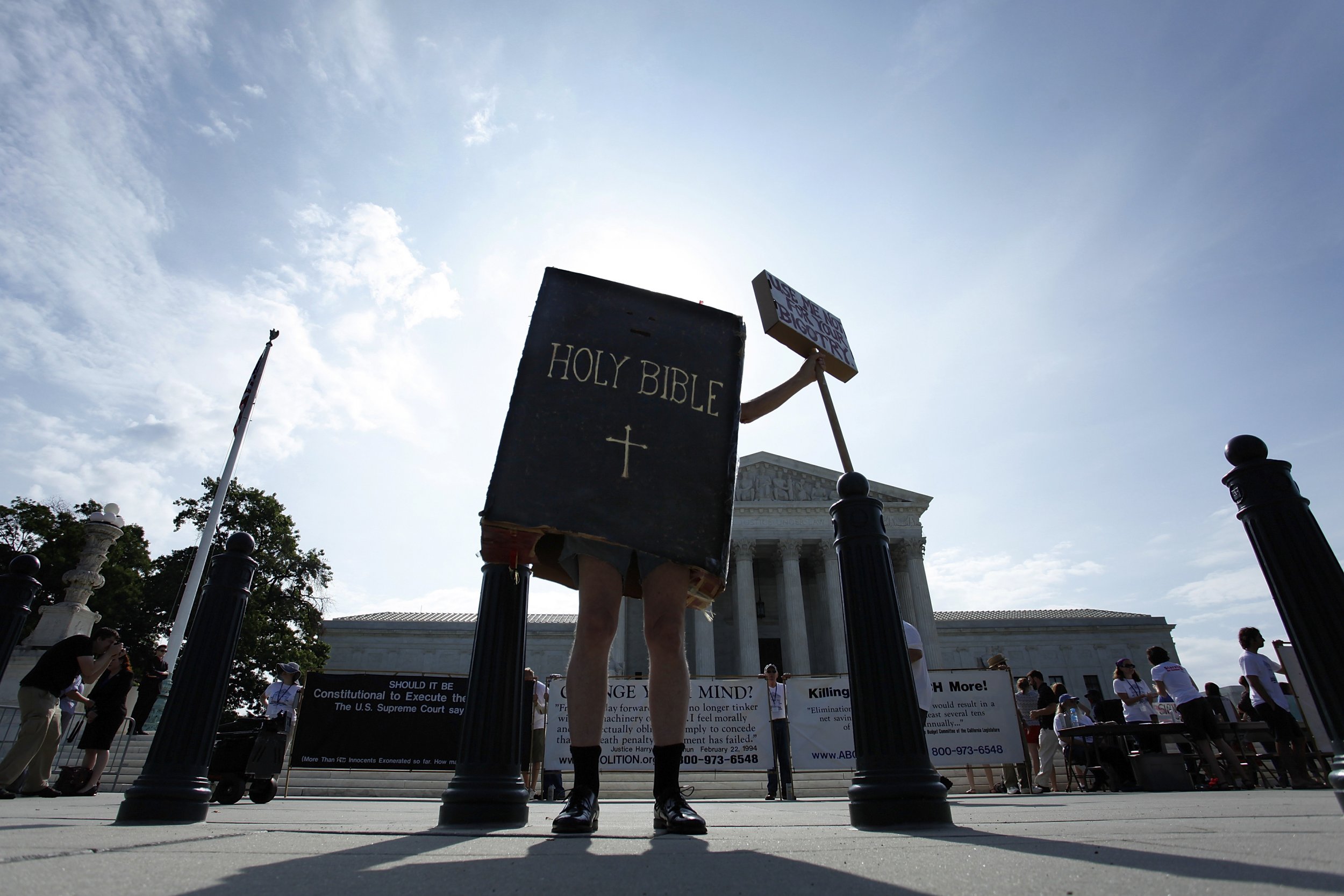 Bible protestor