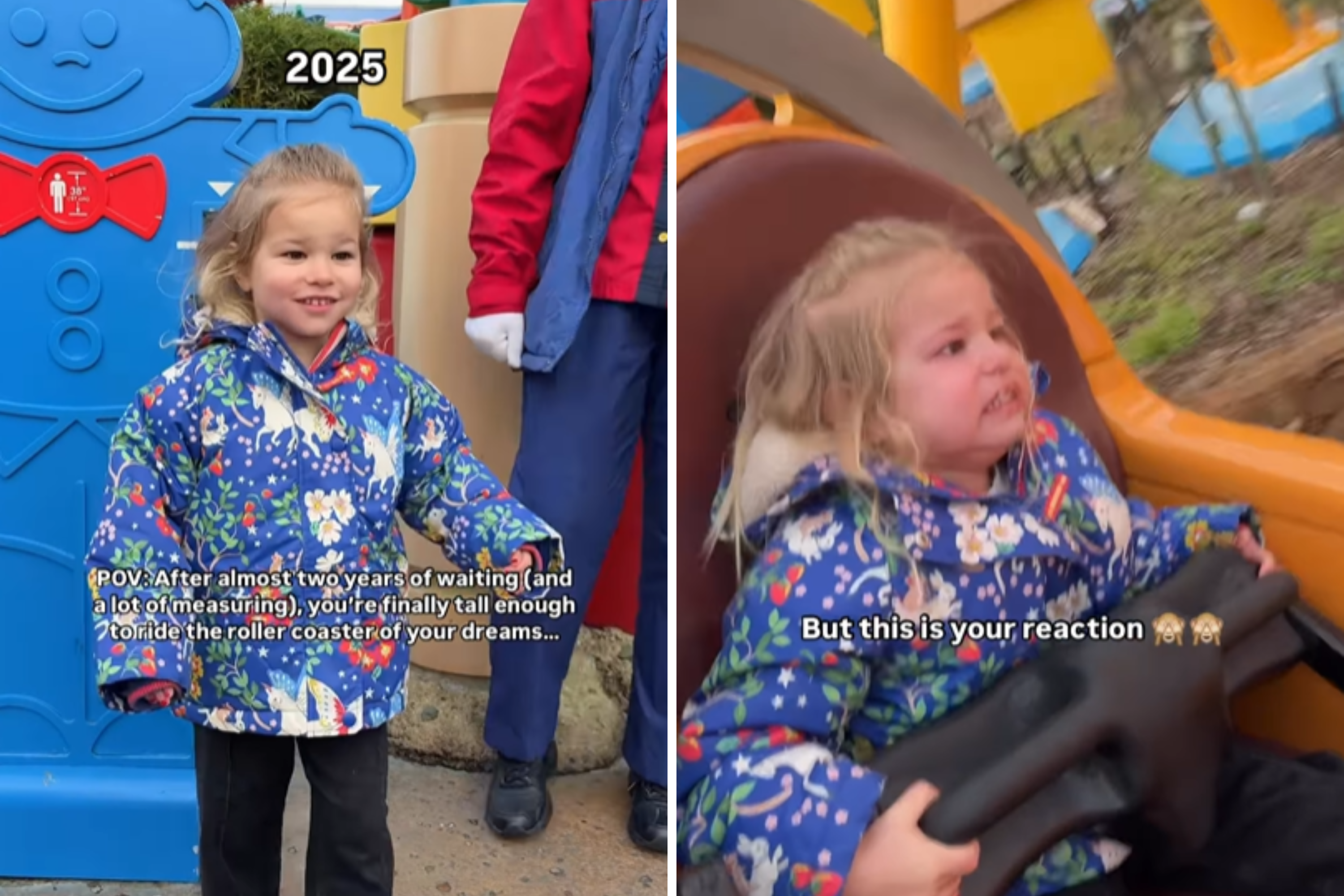 Girl, 3, Is Finally Tall Enough for Rollercoasters, Then Reality Hits