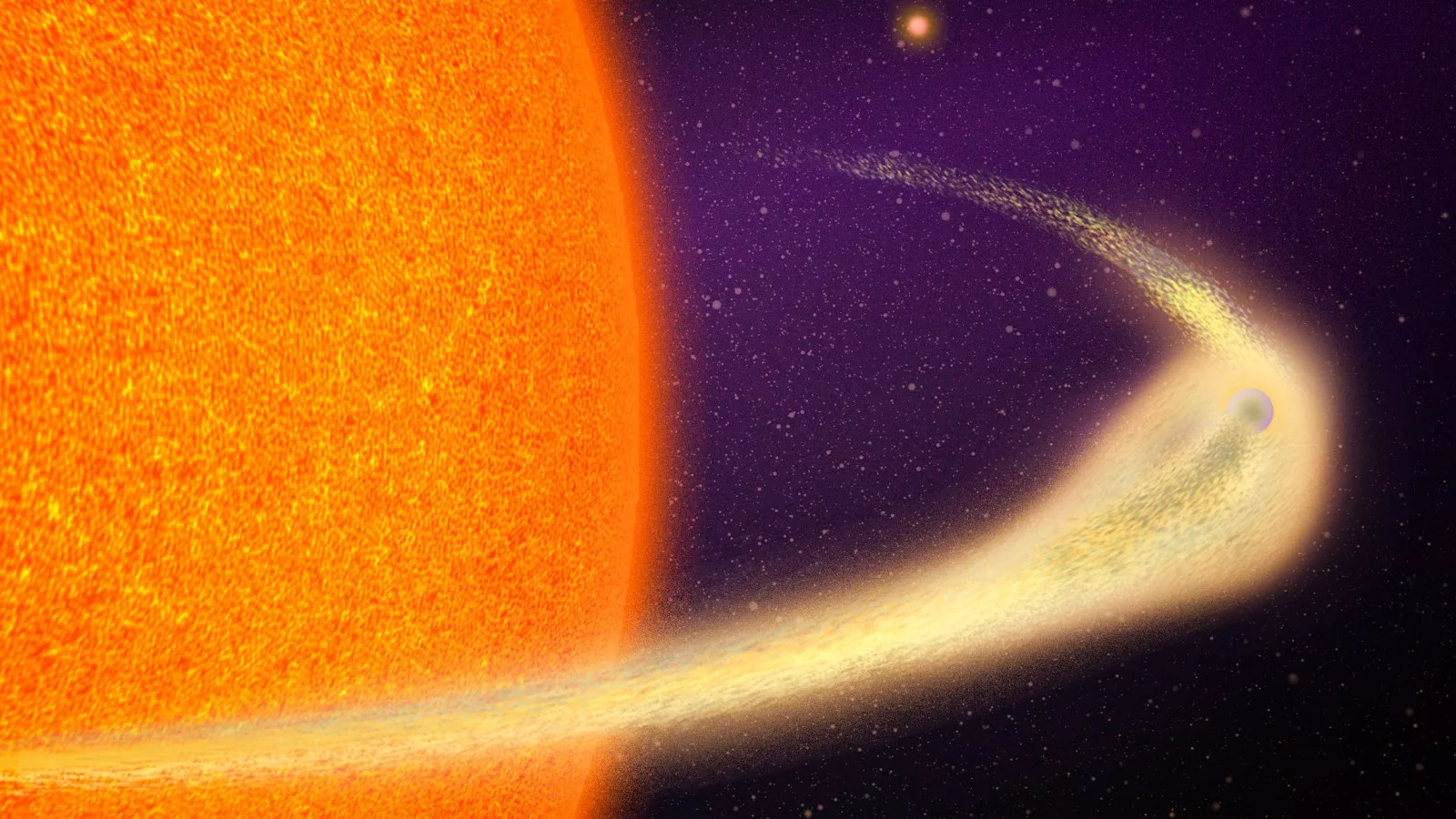 Artist's impression of a disintegrating planet