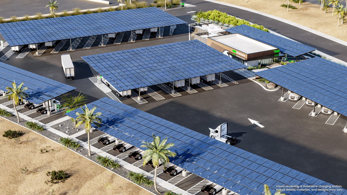 Greenlane EV station aerial view
