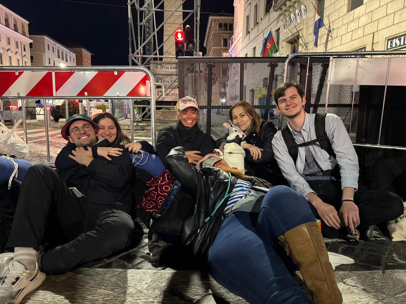 People wait for Pope Francis' funeral