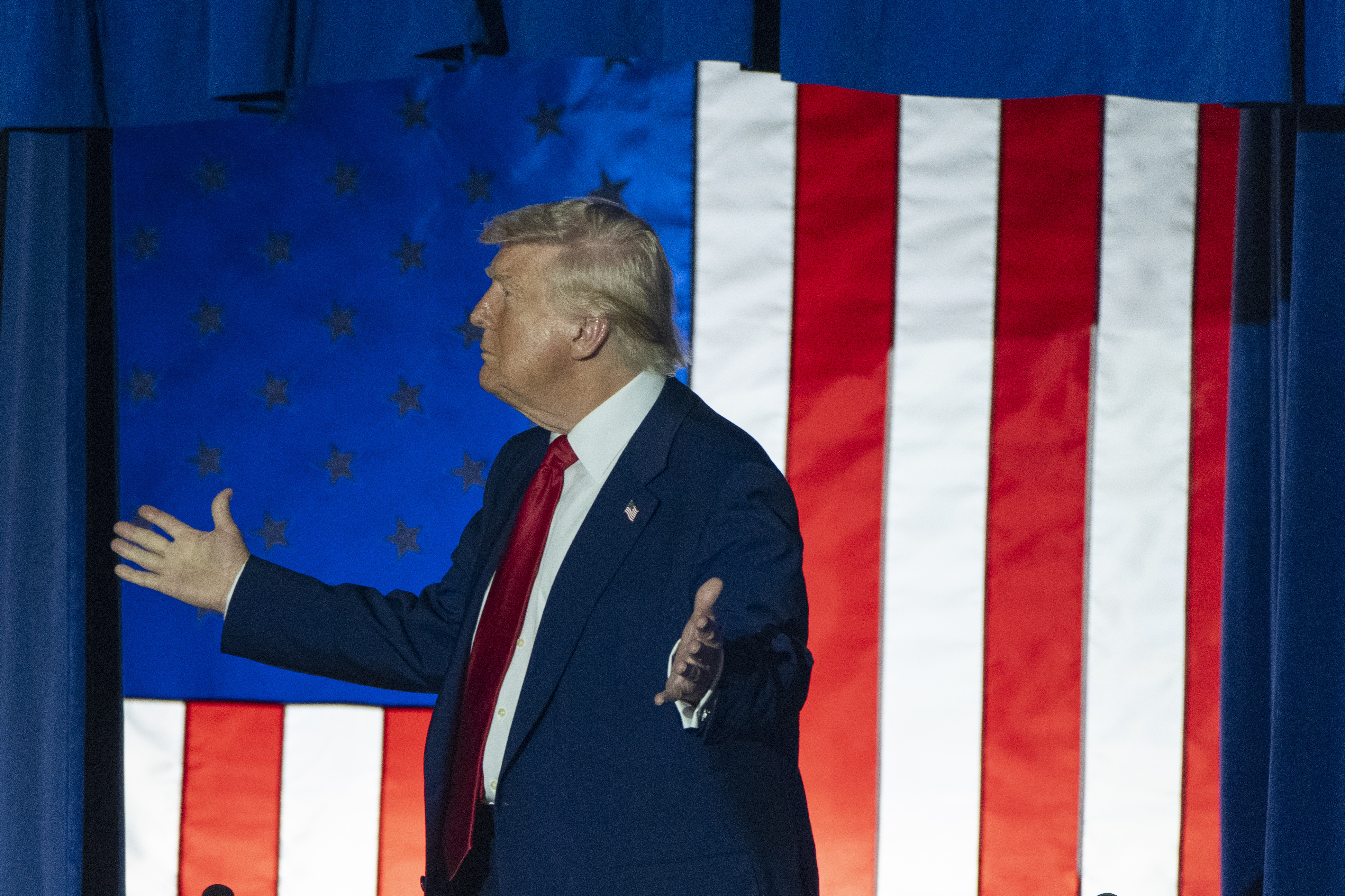 President Donald Trump at his rally Tuesday
