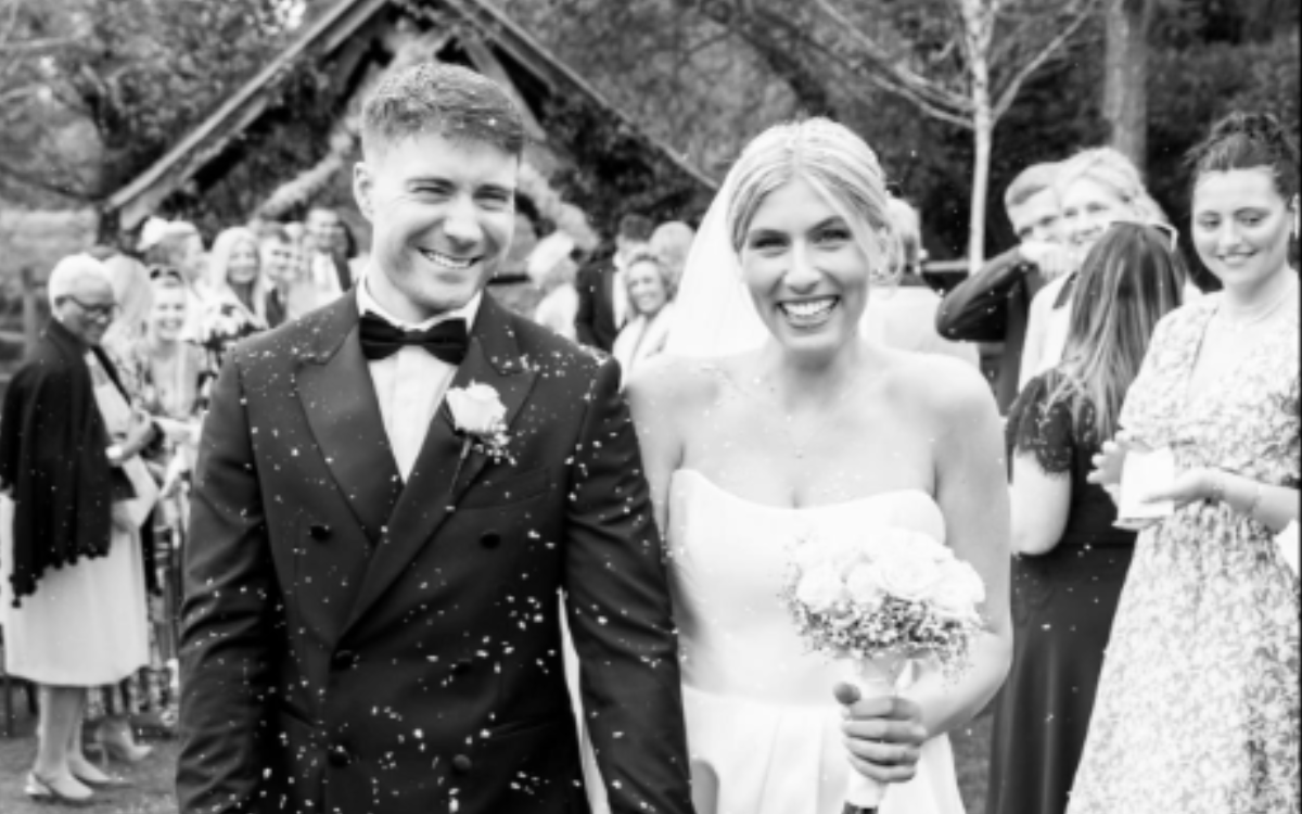 Taylor and Lucy Vickerstaff at their wedding.