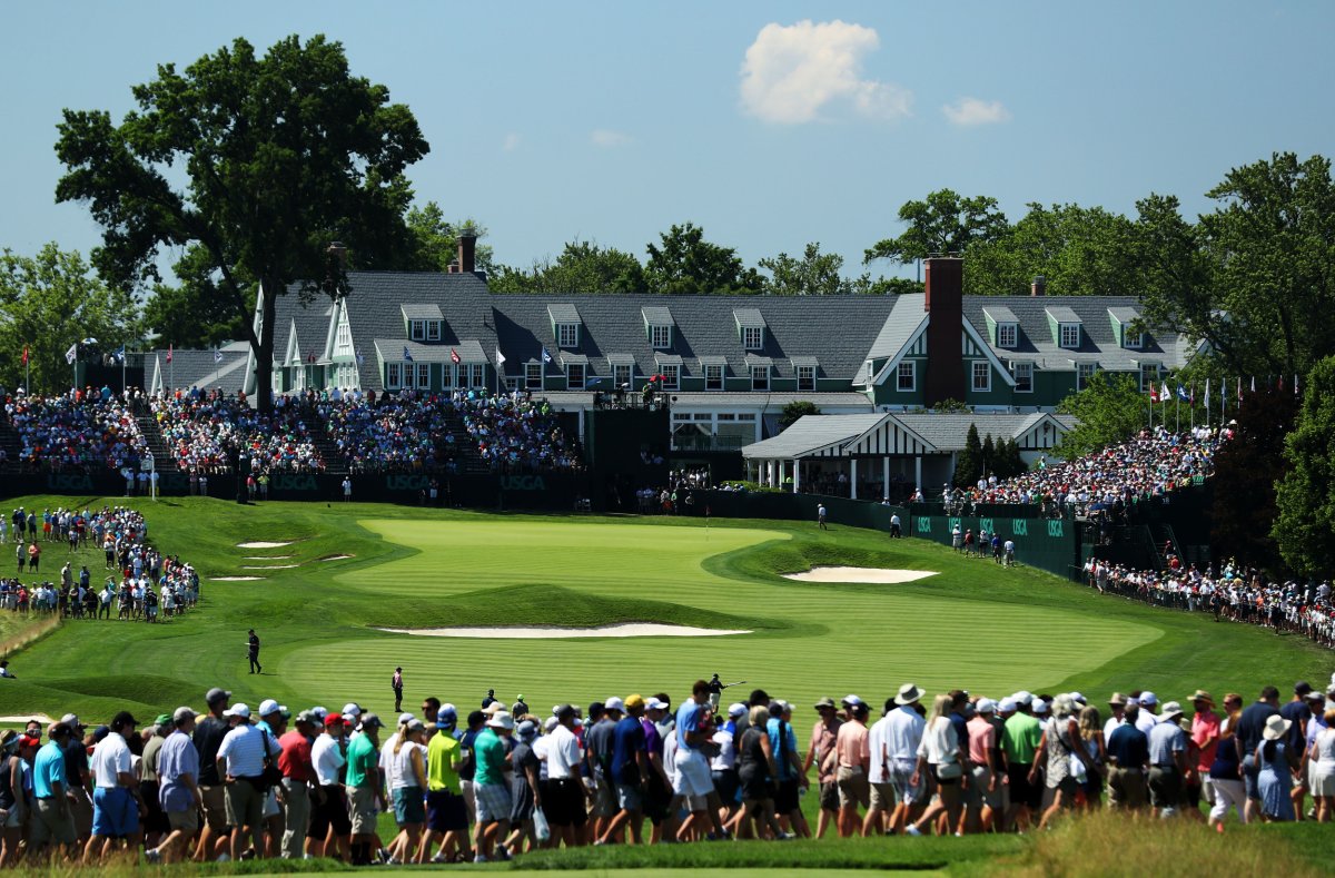 OAKMONT, PA - JUNE 18: Fans watch 