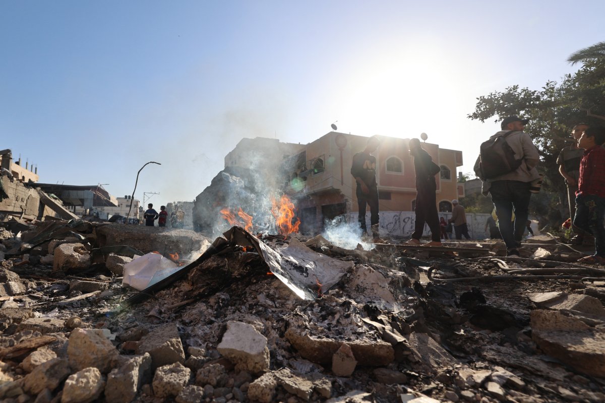 Palestino, inspeção, perda, depois, Israel, greve, gaza