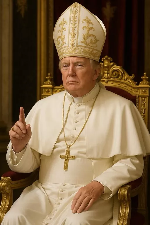 President Trump posts image of himself as Pope on Truth Social.