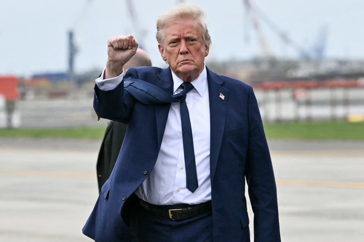 Donald Trump with raised fist