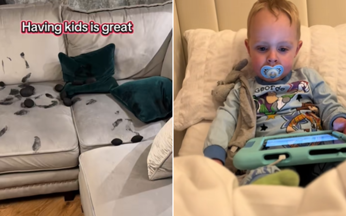 Dad Loads Dishwasher, Thats All the Time Toddler Needed To Destroy Couch